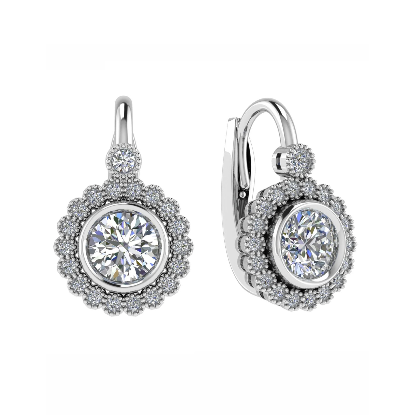 Kelli 0.70 - 2.00 Carat Natural Bezel Hoop Diamond Earrings