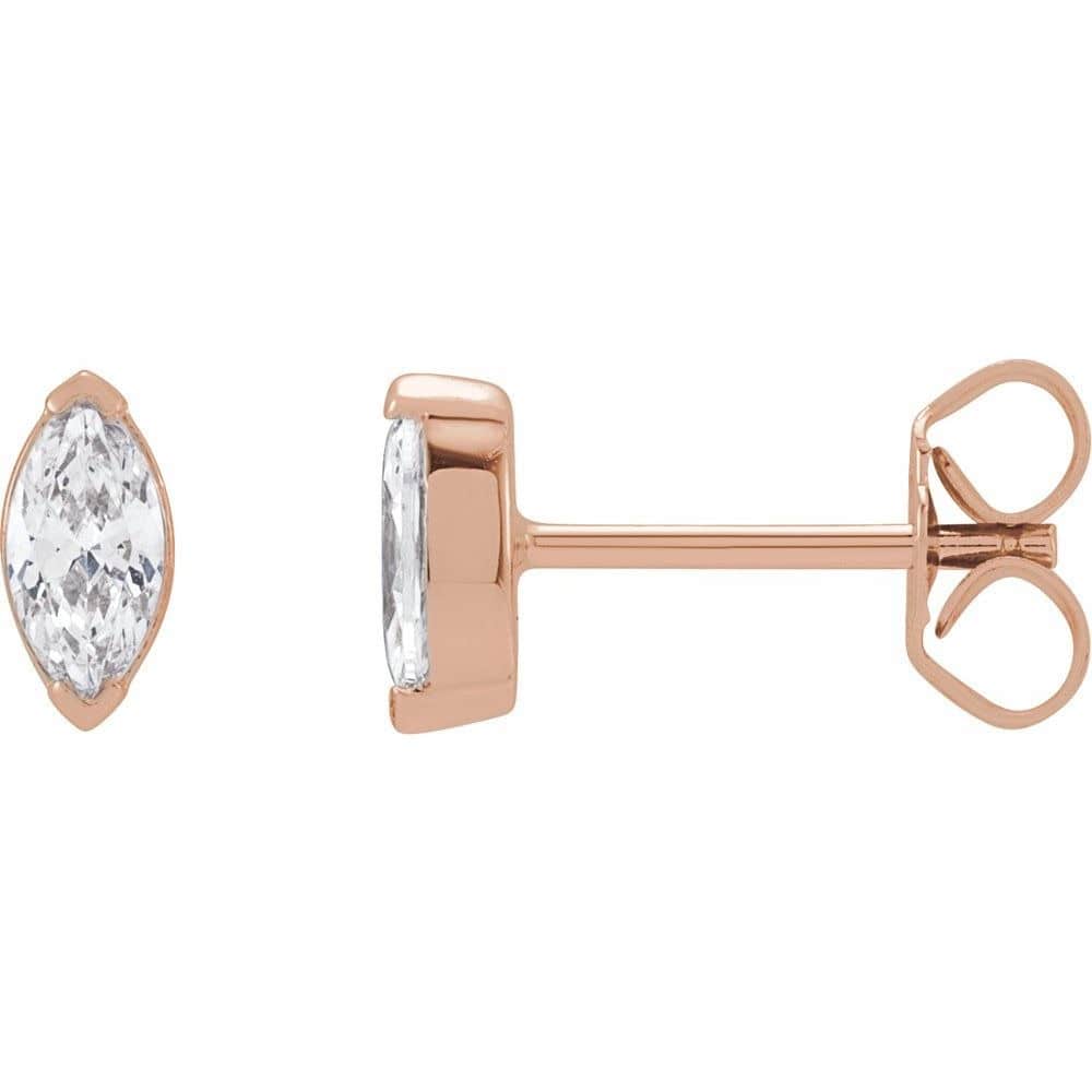 Johana Lab Grown Rose Gold Claw Set Studs Diamond Earrings