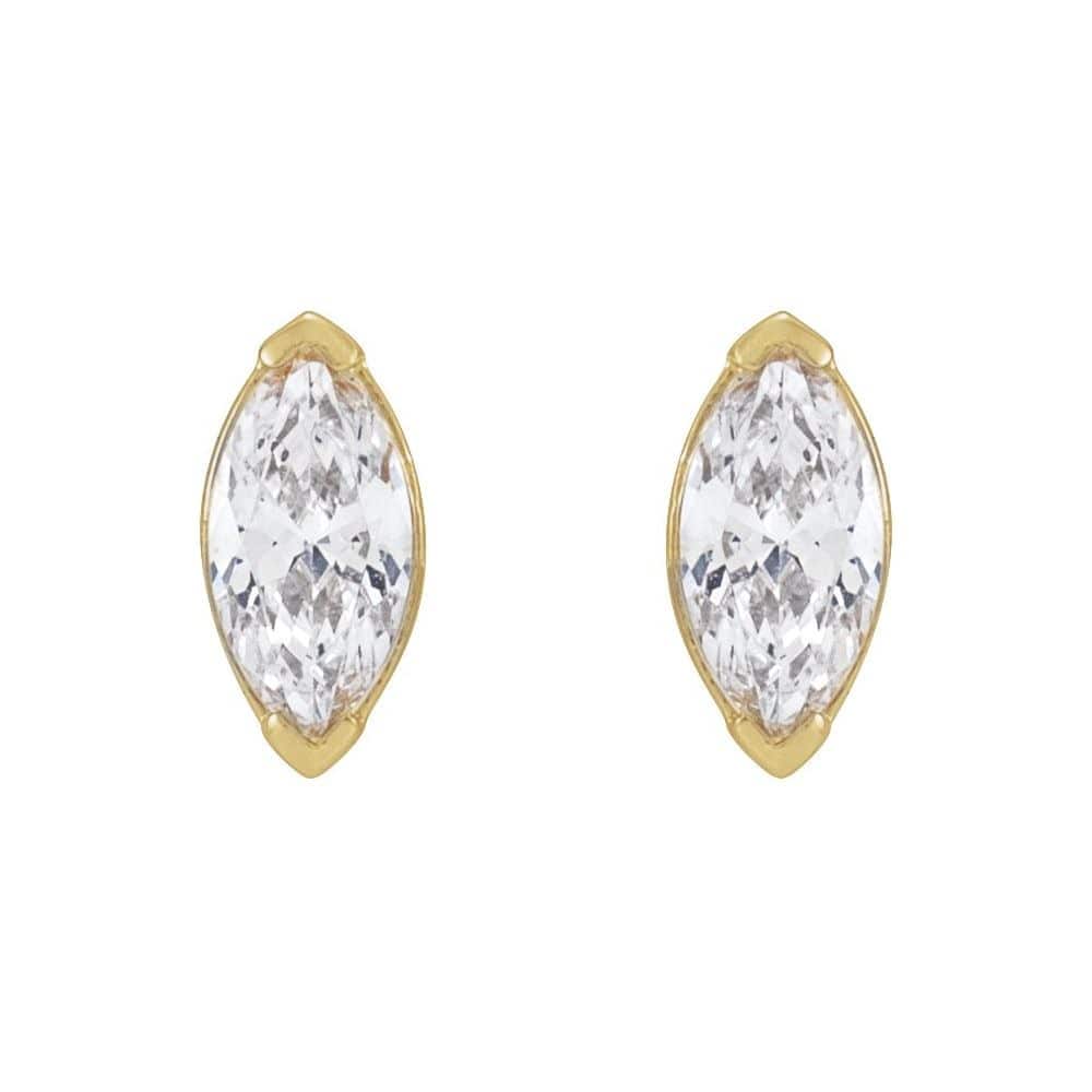 Johana Lab Grown Yellow Gold Claw Set Studs Diamond Earrings