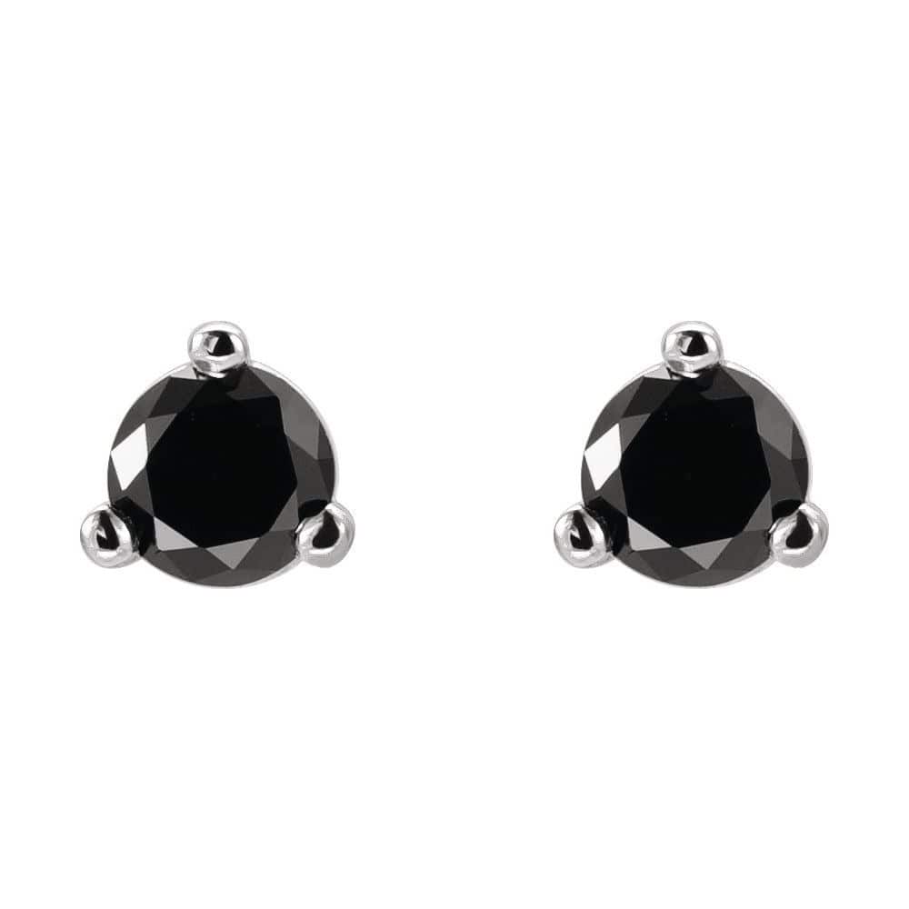 Hazle 0.15 Carat 3 Prong Black Diamond Earrings