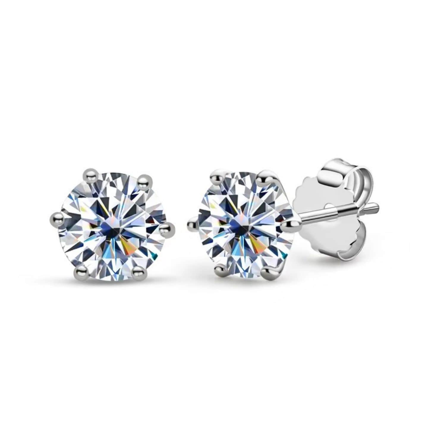 Janiyah Lab Grown Platinum 6 Prong  Diamond Earrings