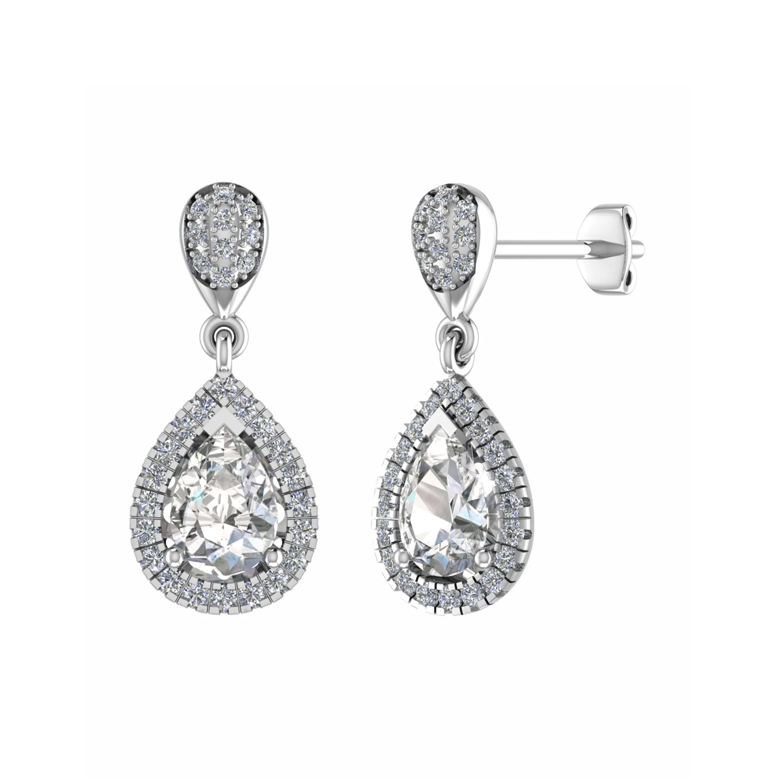 Kencil Natural 3 Prong Drop Diamond Earrings