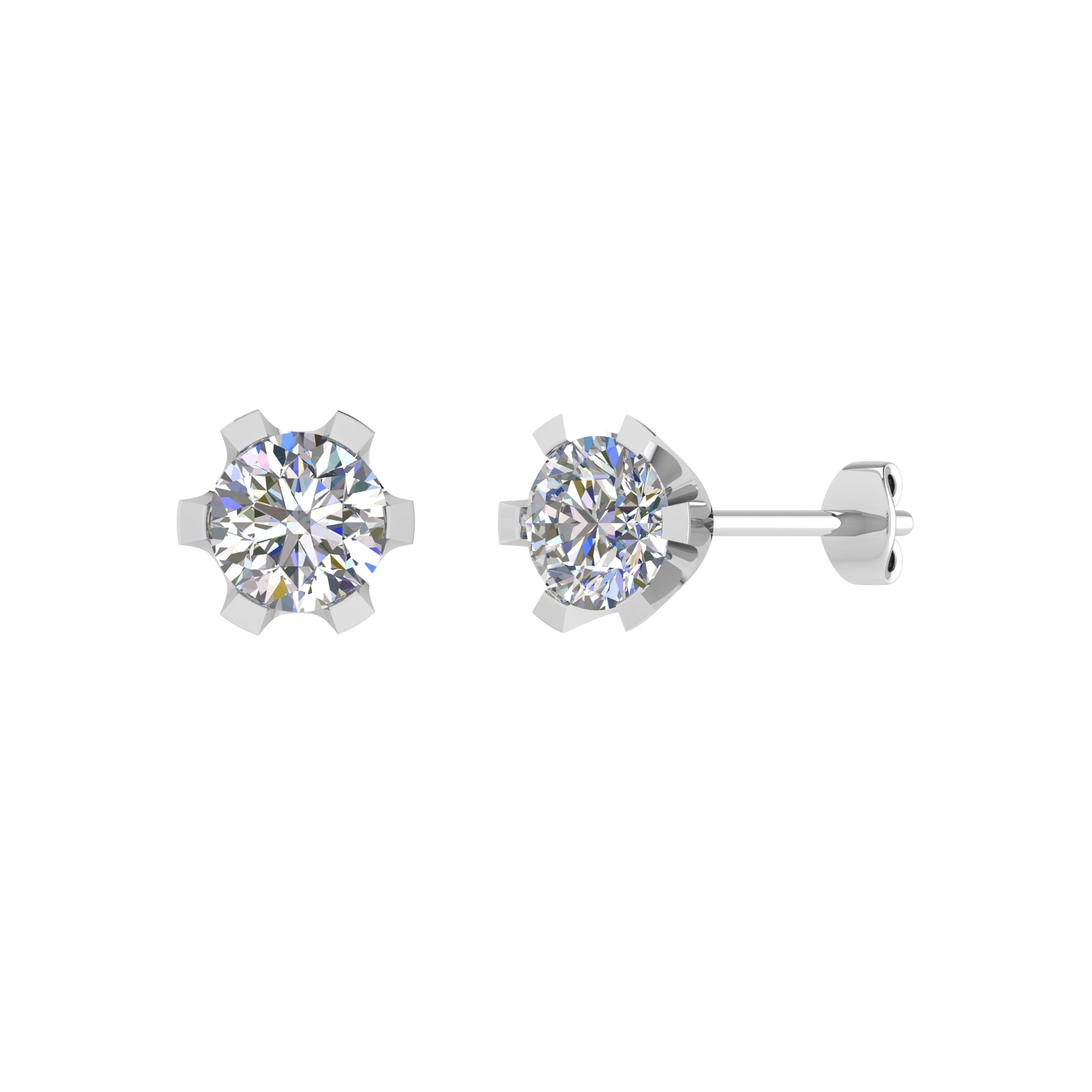Jamiya Lab Grown 6 Prong Studs Diamond Earrings