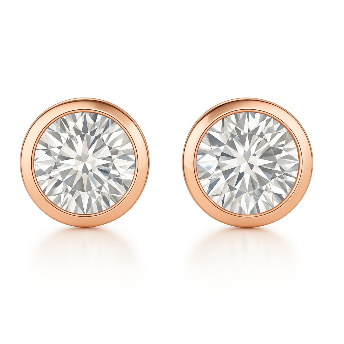 Jayda Lab Grown Rose Gold Bezel Studs Diamond Earrings