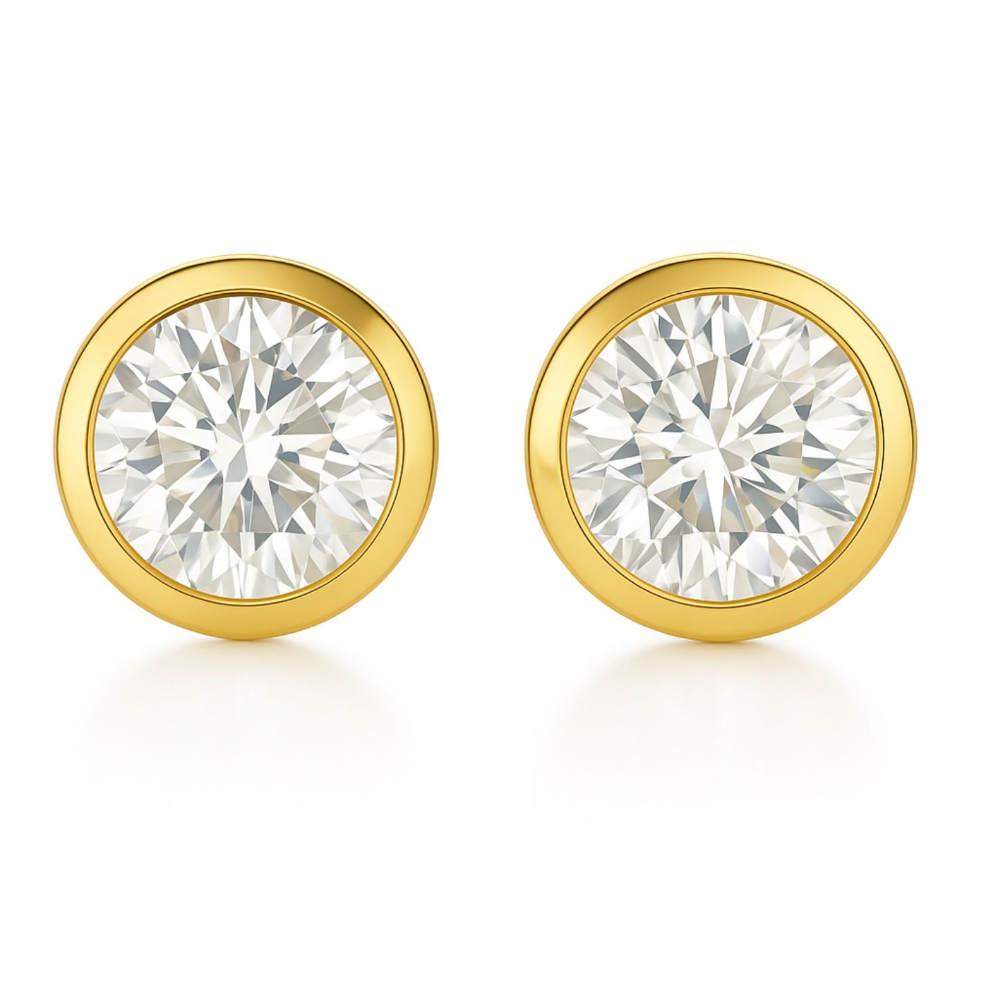 Jayda Lab Grown Yellow Gold Bezel Studs Diamond Earrings