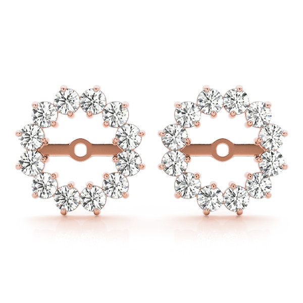 Charlie Natural Rose Gold Ear Jackets & Climbers Diamond Earrings