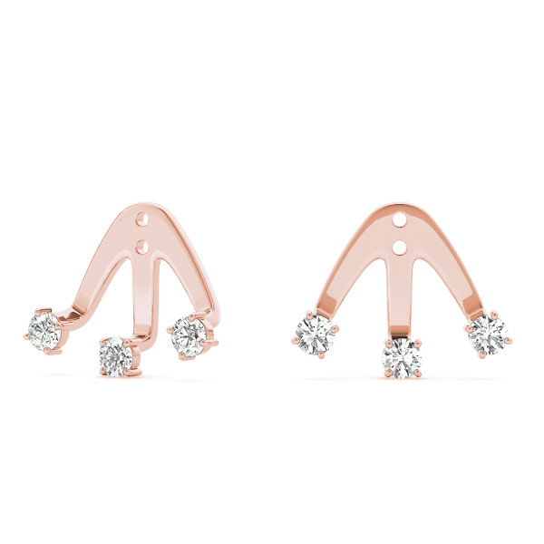 Ava  Lab Grown Rose Gold Ear Jackets & Climbers Diamond Earrings