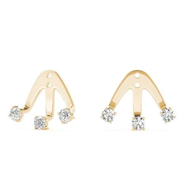 Ava  Lab Grown Yellow Gold Ear Jackets & Climbers Diamond Earrings