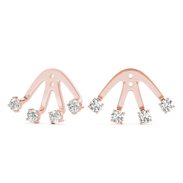 Elsie Lab Grown Rose Gold Ear Jackets & Climbers Diamond Earrings