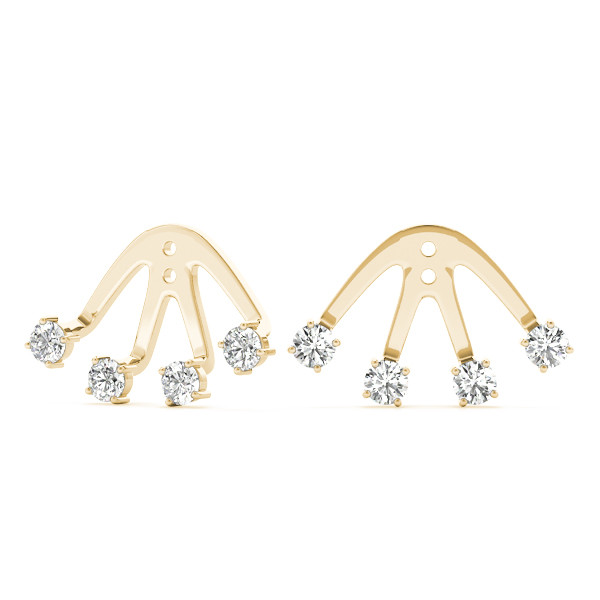 Elsie Lab Grown Yellow Gold Ear Jackets & Climbers Diamond Earrings