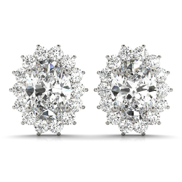 Jadelyn Lab Grown 4 Prong Halo Diamond Earrings