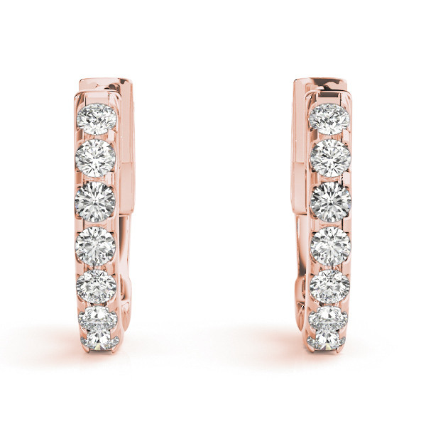 Brooklyn Lab Grown Rose Gold Hoop Diamond Earrings