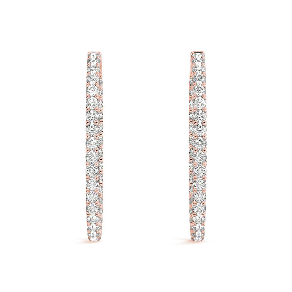 Isabel Lab Grown Rose Gold Hoop Diamond Earrings