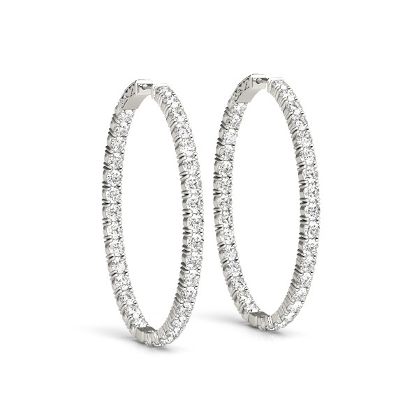 Isabel Lab Grown Silver Hoop Diamond Earrings