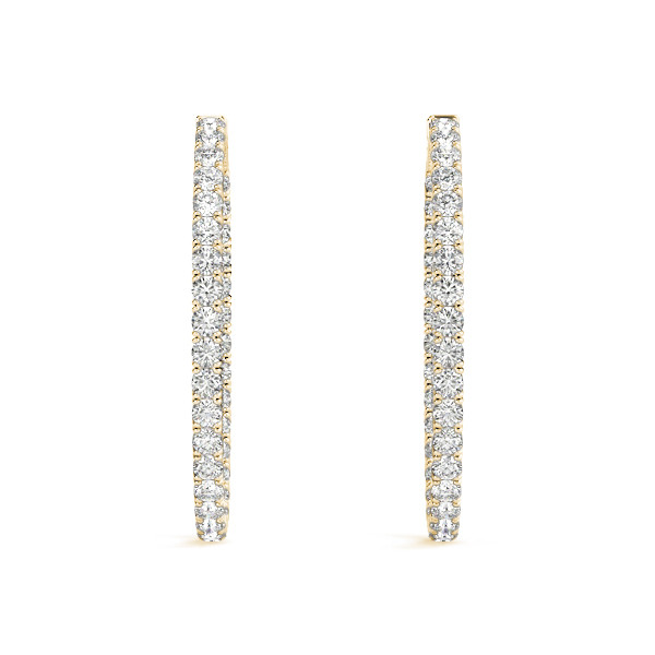 Isabel Lab Grown Yellow Gold Hoop Diamond Earrings