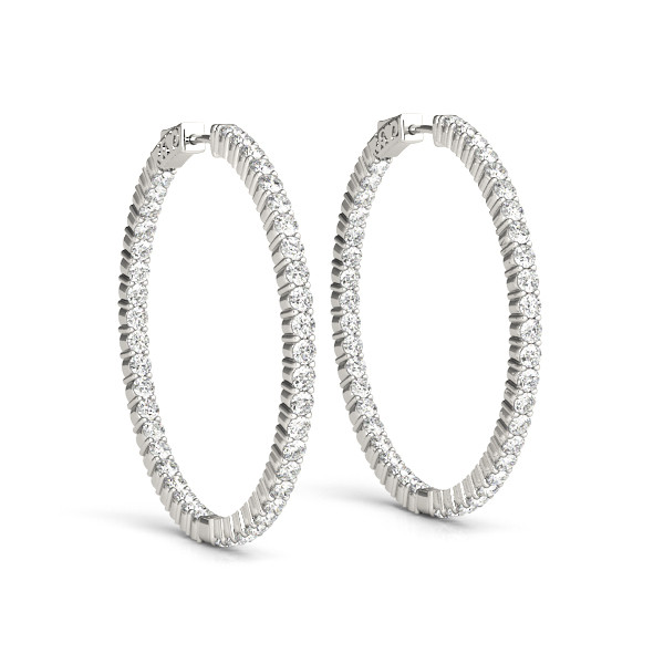 Freya Lab Grown Silver Hoop Diamond Earrings