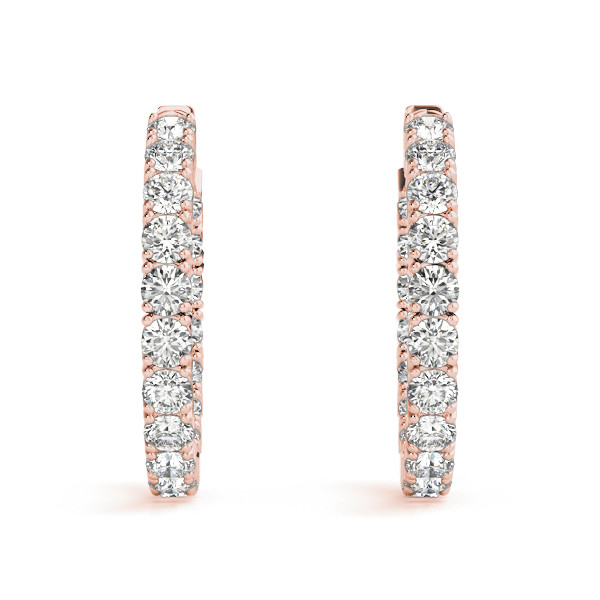 Bonnie Lab Grown Rose Gold Hoop Diamond Earrings