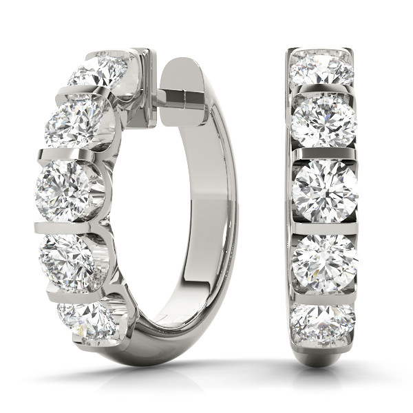 Brooke Lab Grown Silver Hoop Diamond Earrings
