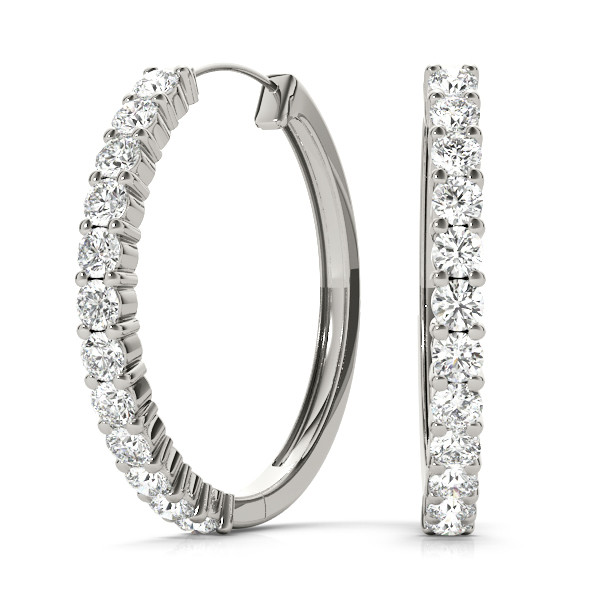 Evelyn Lab Grown Hoop Diamond Earrings