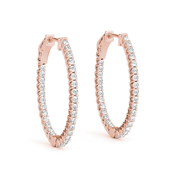 Eirian Lab Grown Rose Gold Hoop Diamond Earrings