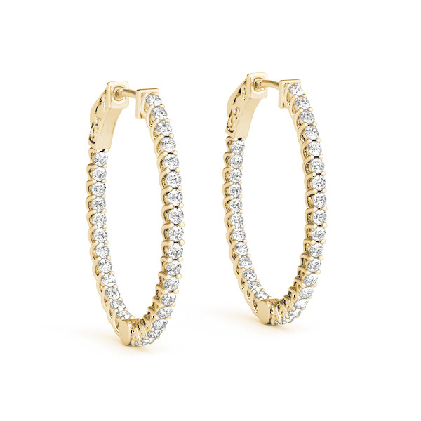 Eirian Lab Grown Yellow Gold Hoop Diamond Earrings
