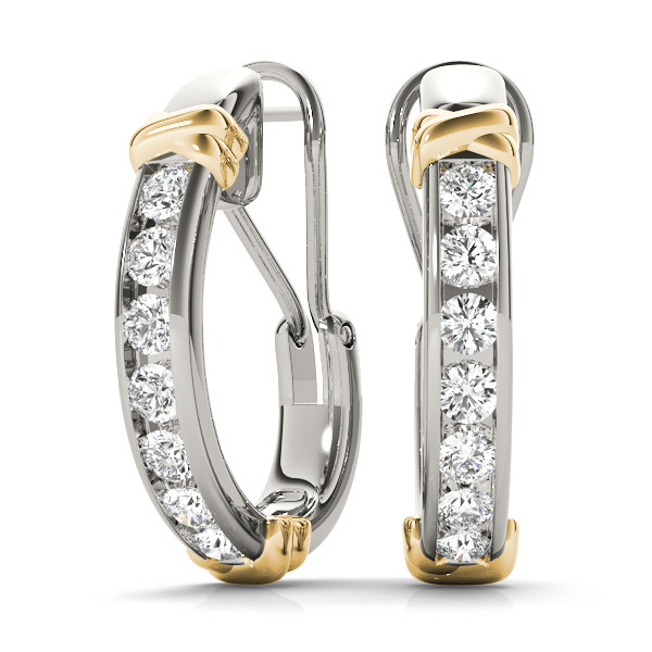 Diem Lab Grown Silver Hoop Diamond Earrings