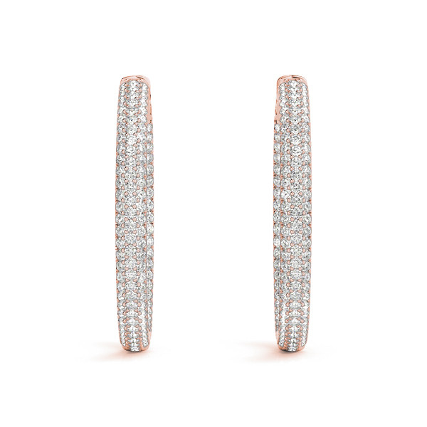 Rosle Lab Grown Rose Gold Hoop Diamond Earrings