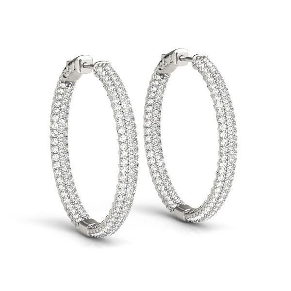 Rosle Lab Grown Hoop Diamond Earrings