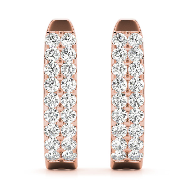Dalsy Lab Grown Rose Gold Hoop Diamond Earrings