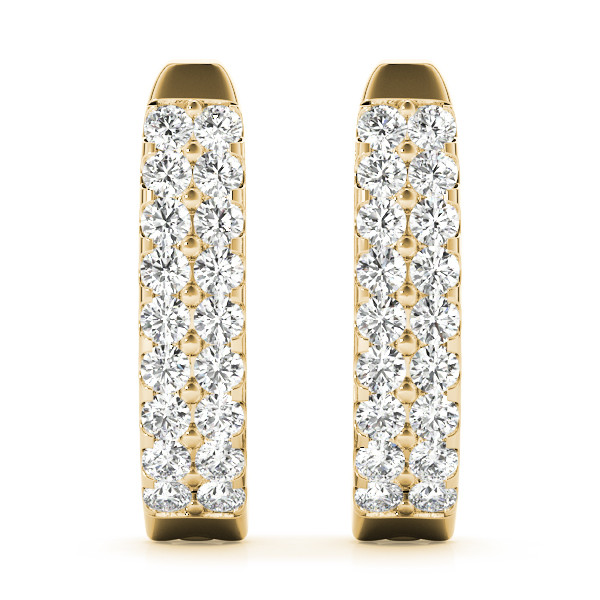 Dalsy Lab Grown Yellow Gold Hoop Diamond Earrings