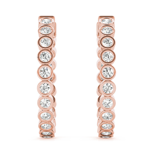 Ronnie Lab Grown Rose Gold Hoop Diamond Earrings