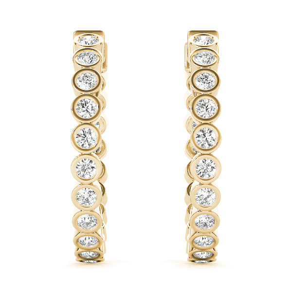 Ronnie Lab Grown Yellow Gold Hoop Diamond Earrings