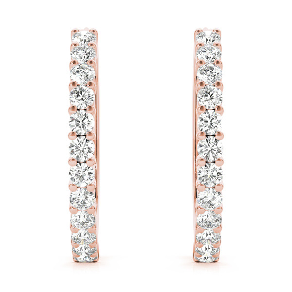 Sienna Lab Grown Rose Gold Hoop Diamond Earrings