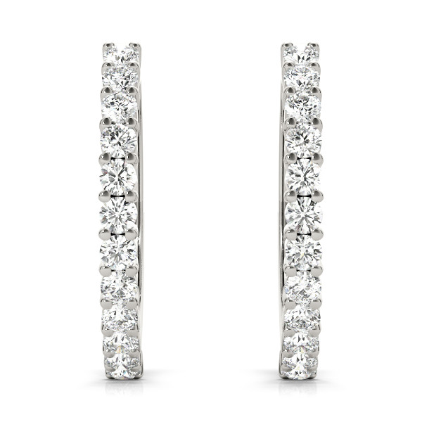 Sienna Lab Grown White Gold Hoop Diamond Earrings
