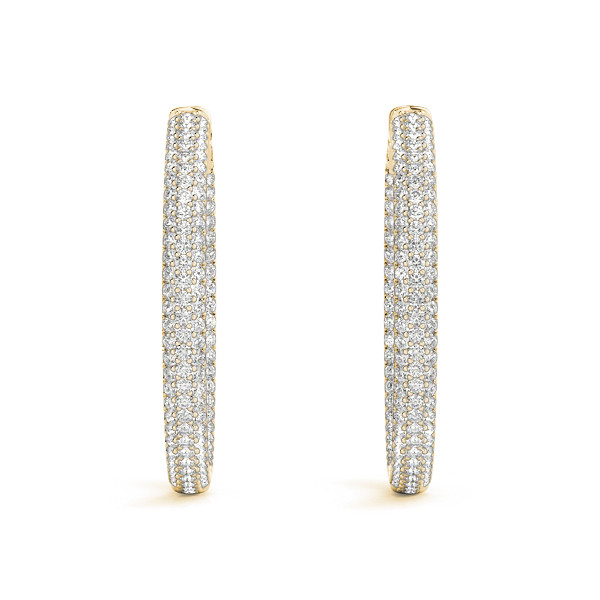 Zariah Lab Grown Yellow Gold Hoop Diamond Earrings