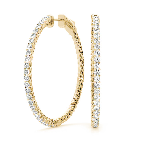 Hazel Lab Grown Yellow Gold Hoop Diamond Earrings