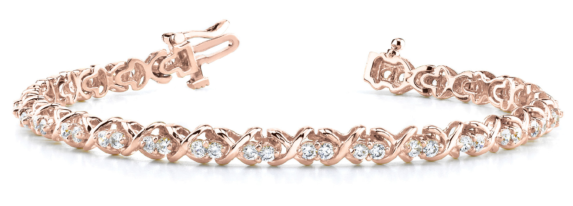 Sharlotte Lab Grown Rose Gold XO Diamond Tennis Bracelet