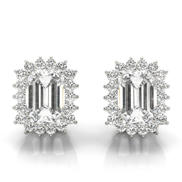 Ettie Lab Grown Silver Halo Diamond Earrings