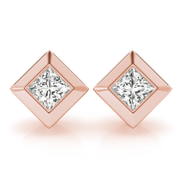 Evi Lab Grown Diamond Rose Gold Studs Earrings