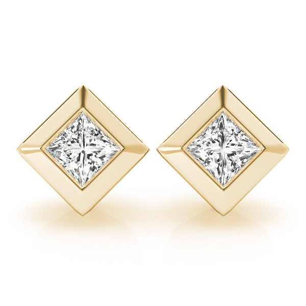 Evi Lab Grown Diamond Yellow Gold Studs Earrings