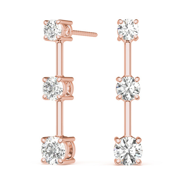 Feiga Lab Grown Rose Gold Journey Diamond Earrings