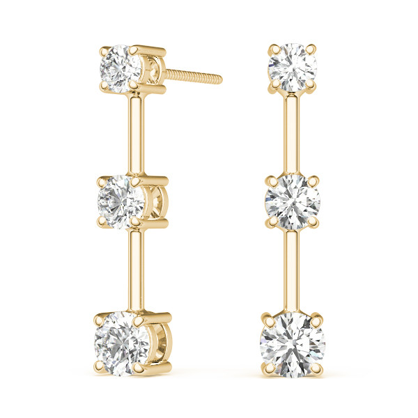Feiga Lab Grown Yellow Gold Journey Diamond Earrings