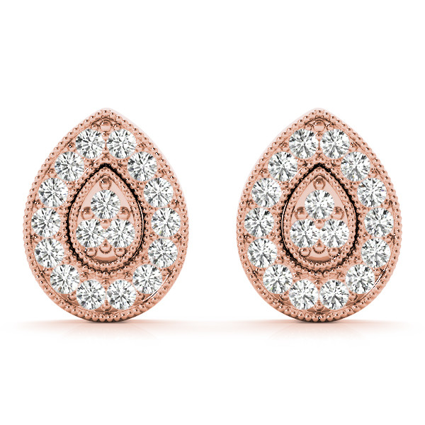 Fari Natural Rose Gold Diamond Cluster Earrings