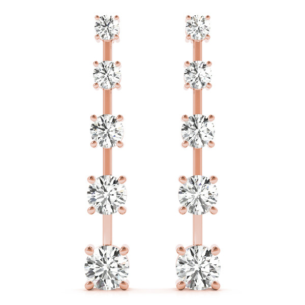 Faika Lab Grown Rose Gold Journey Diamond Earrings
