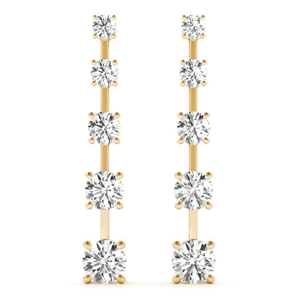 Faika Lab Grown Yellow Gold Journey Diamond Earrings