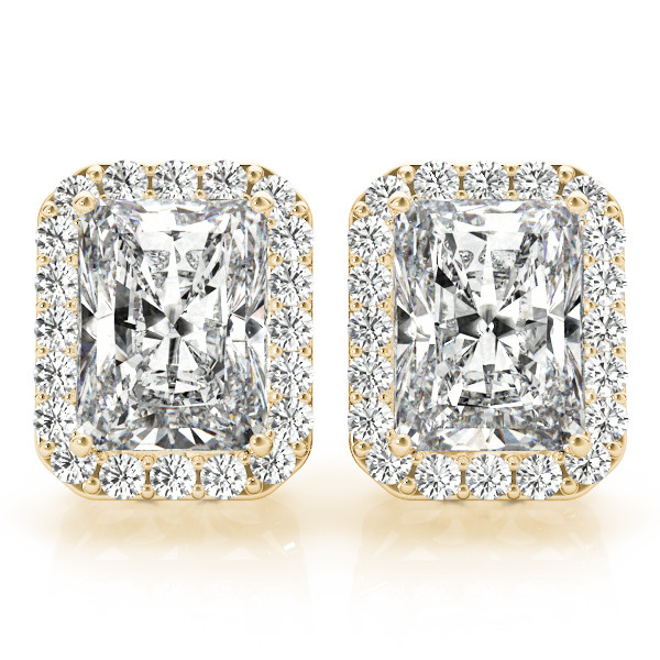 Edwena Lab Grown Yellow Gold Halo Diamond Earrings
