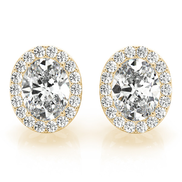  Eily Lab Grown Yellow Gold Halo Diamond Earrings