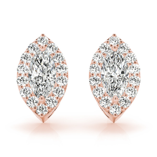  Emera Lab Grown Rose Gold Halo Diamond Earrings