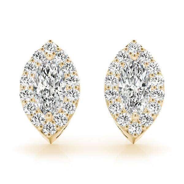  Emera Lab Grown Yellow Gold Halo Diamond Earrings