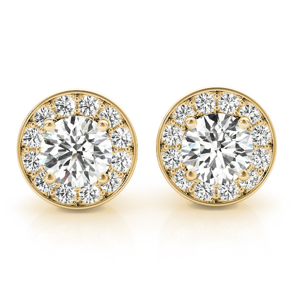 Eliise Lab Grown Yellow Gold Halo Diamond Earrings